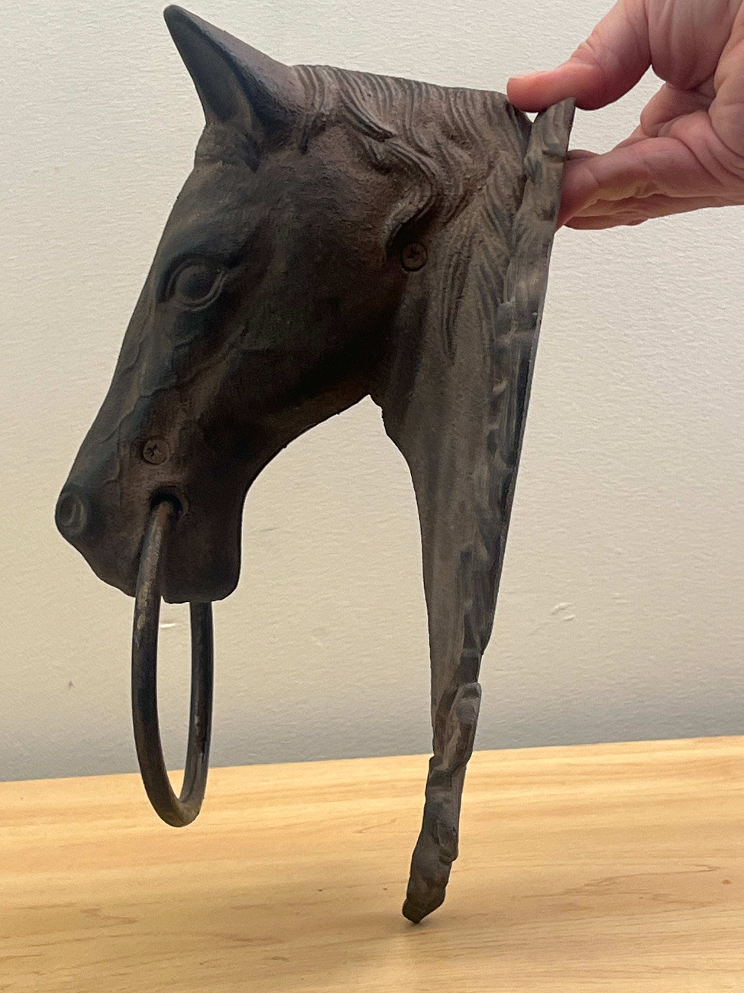 Cast Iron Horse Head Door Knocker – Equestrian / Rustic Entry Accent