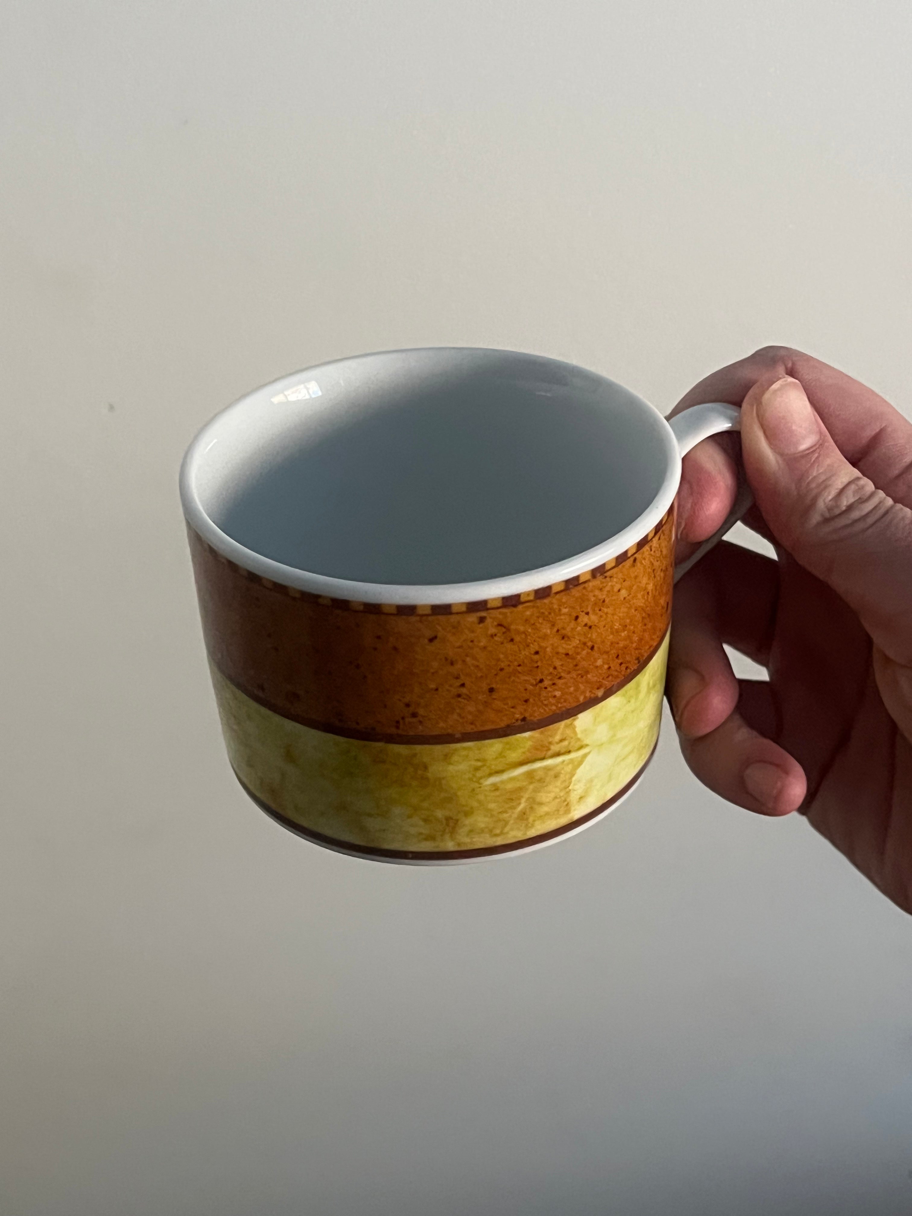 Rustic Pinecone Coffee Cup &amp; Plate Set – 8-Piece Set