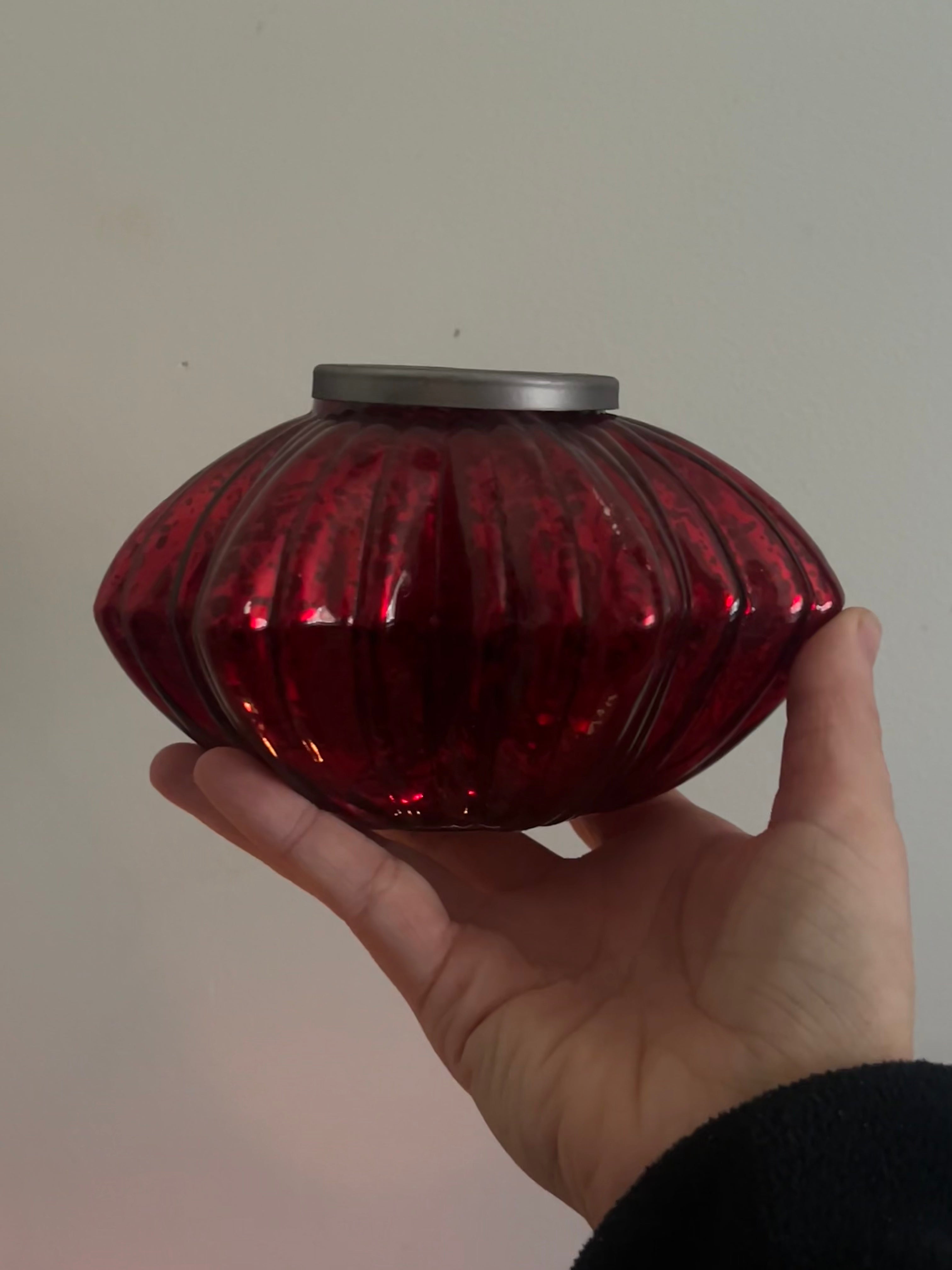 Red Mercury Glass Star Candle Holders – Christmas / Holiday Décor (Set of 4)