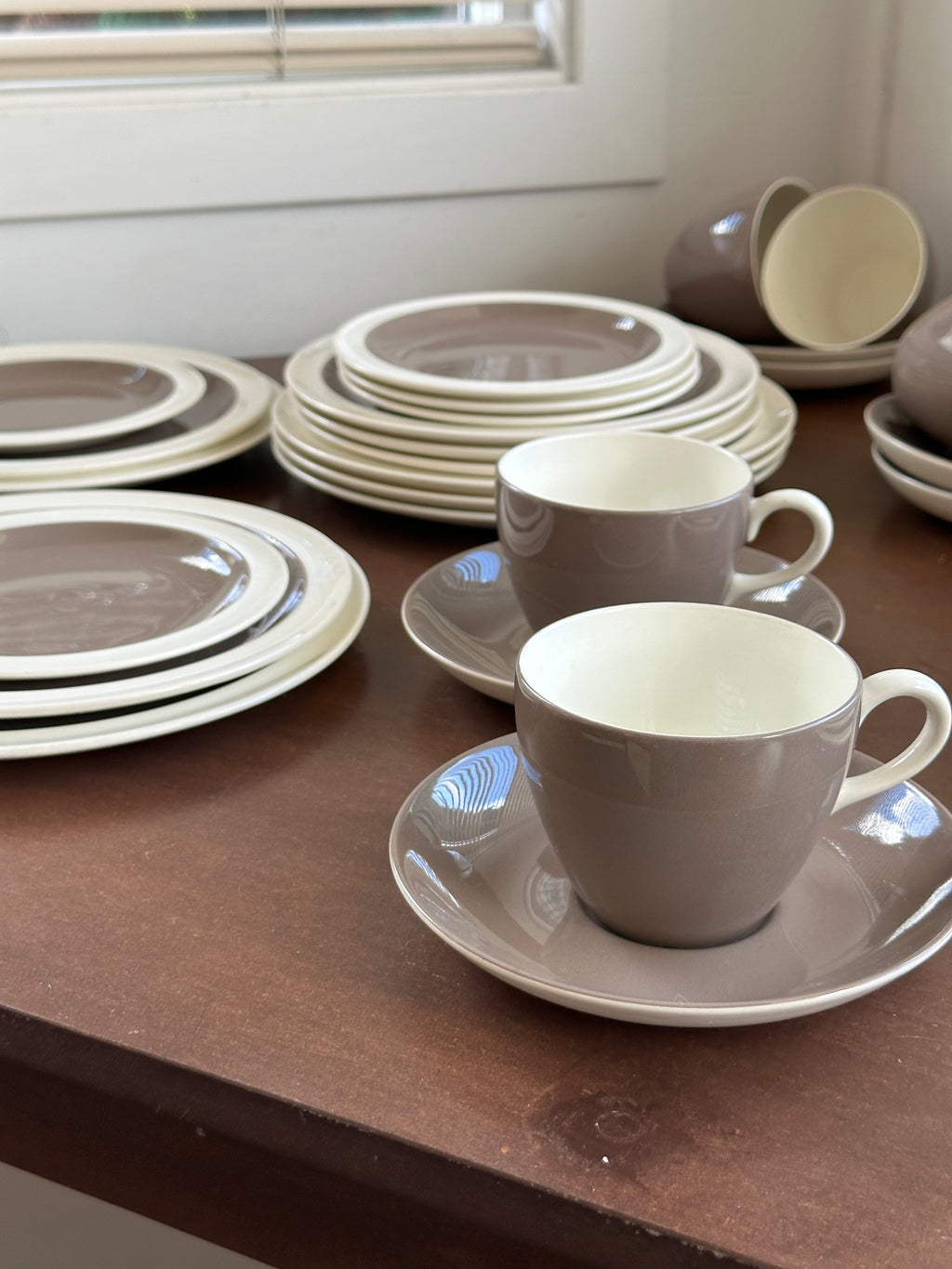 Vintage Midwinter "Stonehenge" White Stoneware Set