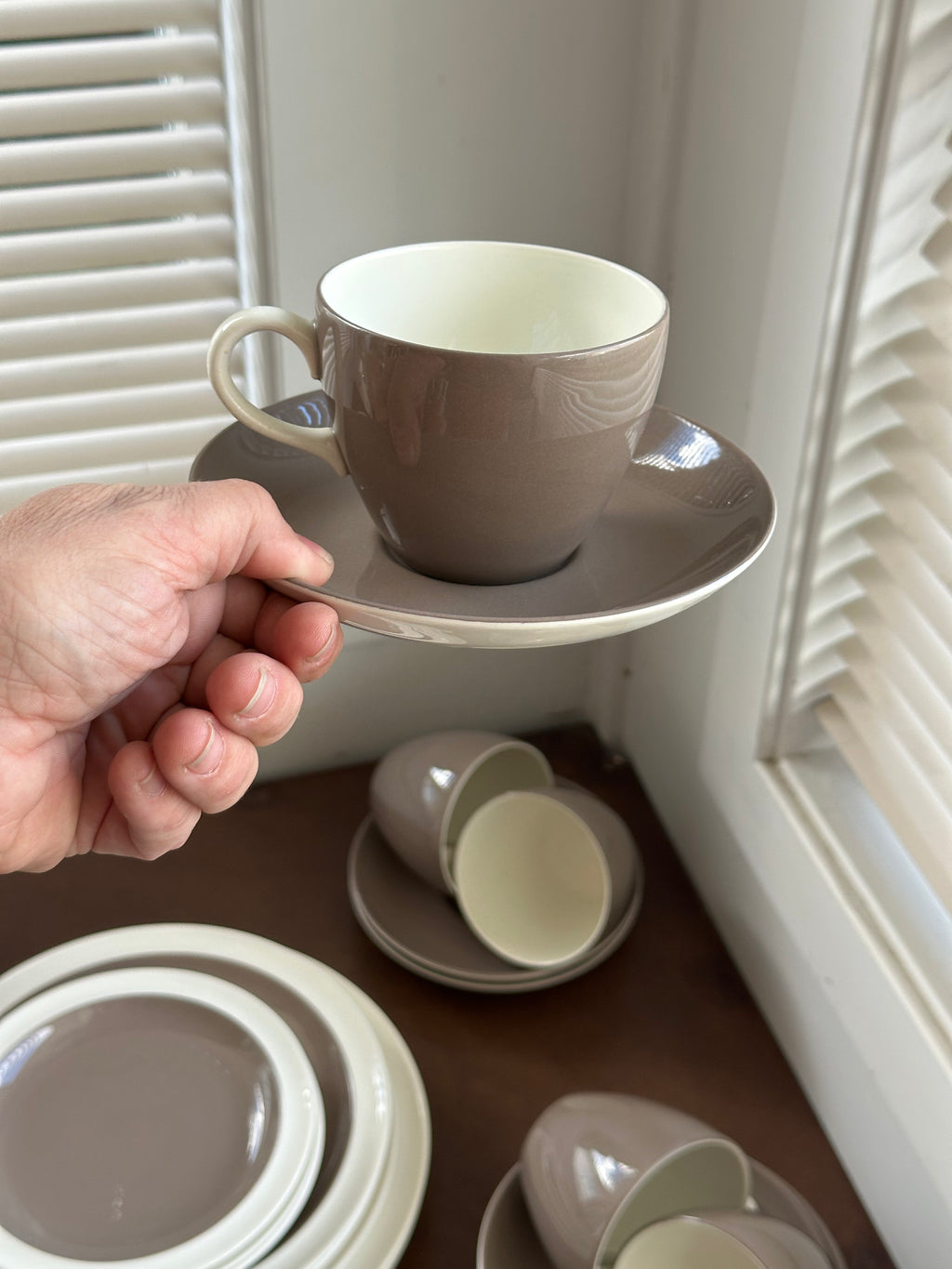 Vintage Midwinter "Stonehenge" White Stoneware Set