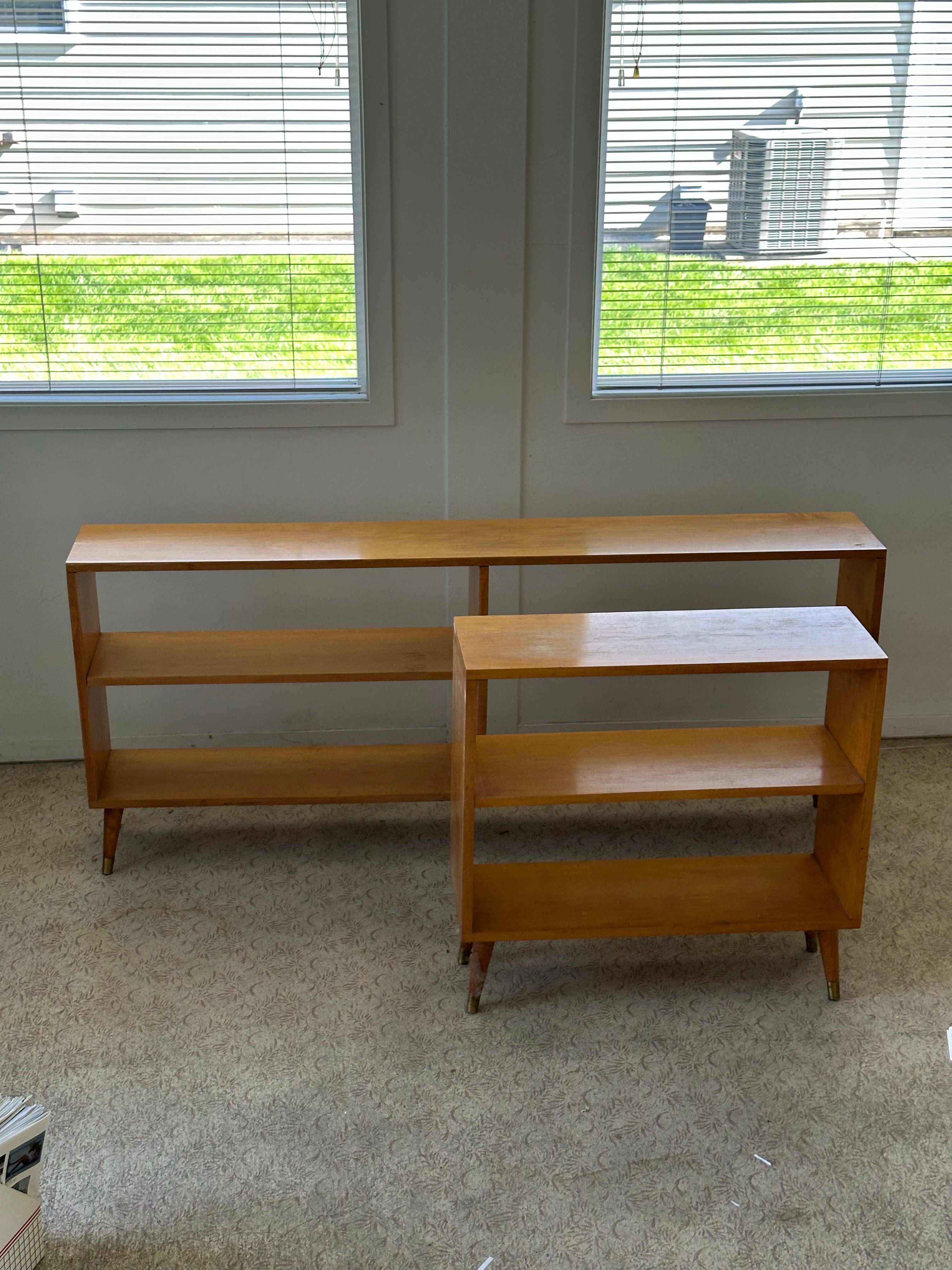 Mid-Century Modern Solid Wood Bookcases (Matching Set)