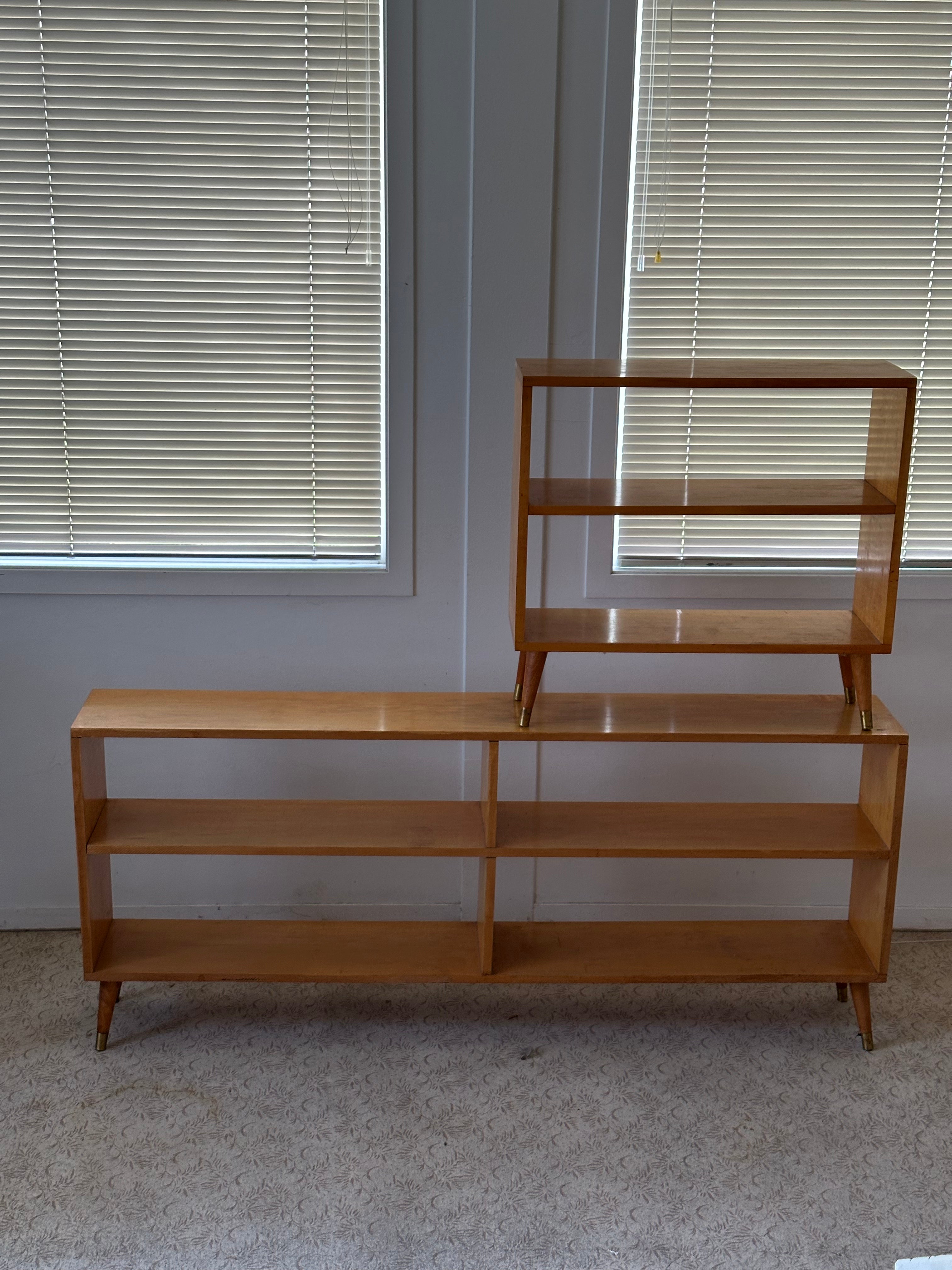 Mid-Century Modern Solid Wood Bookcases (Matching Set)
