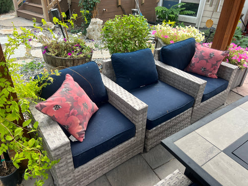 6-Piece Outdoor Patio Conversation Set with Fire Table