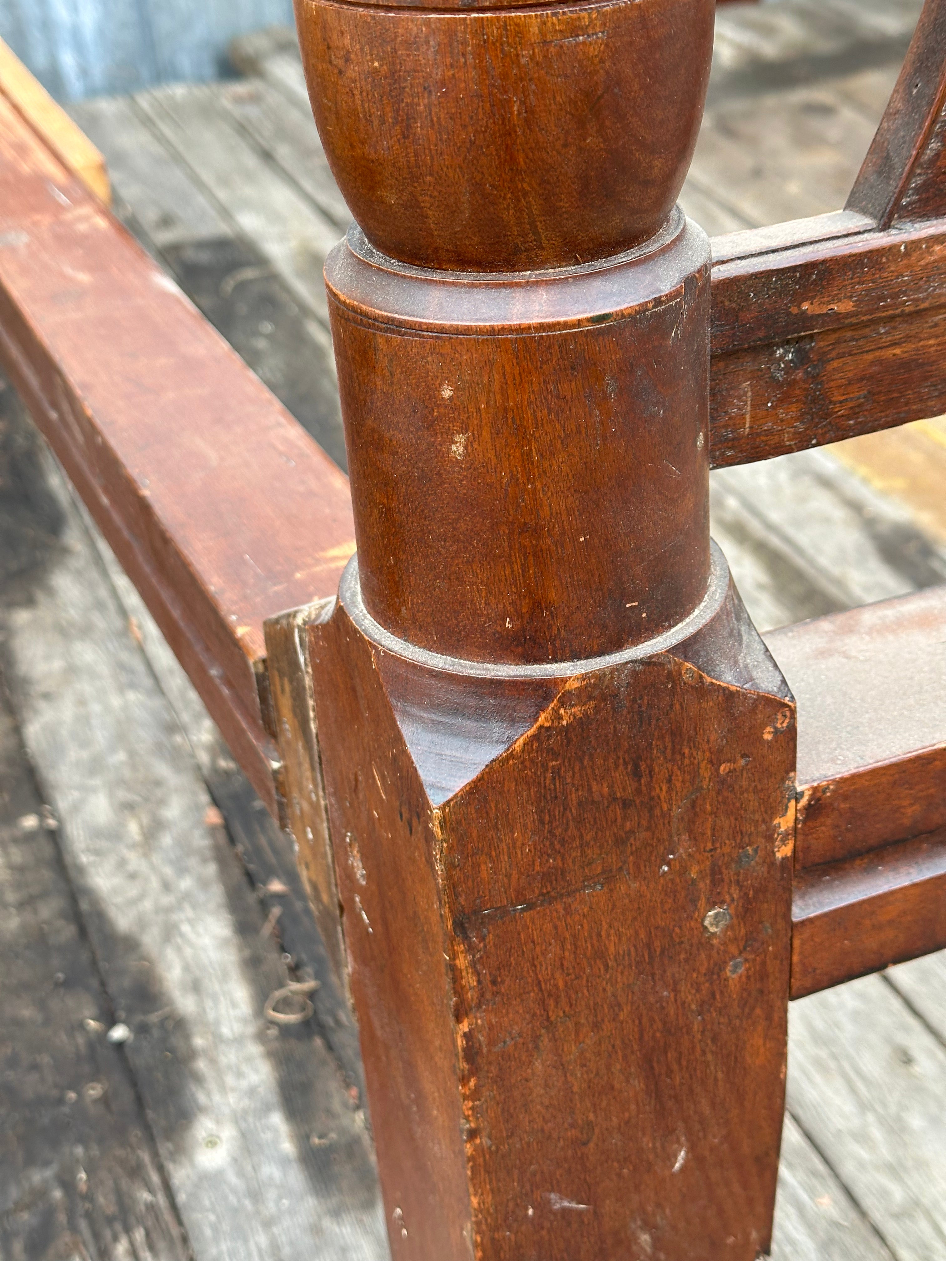 Antique Solid Mahogany Bedstead – Late 1800s (3/4 Size)