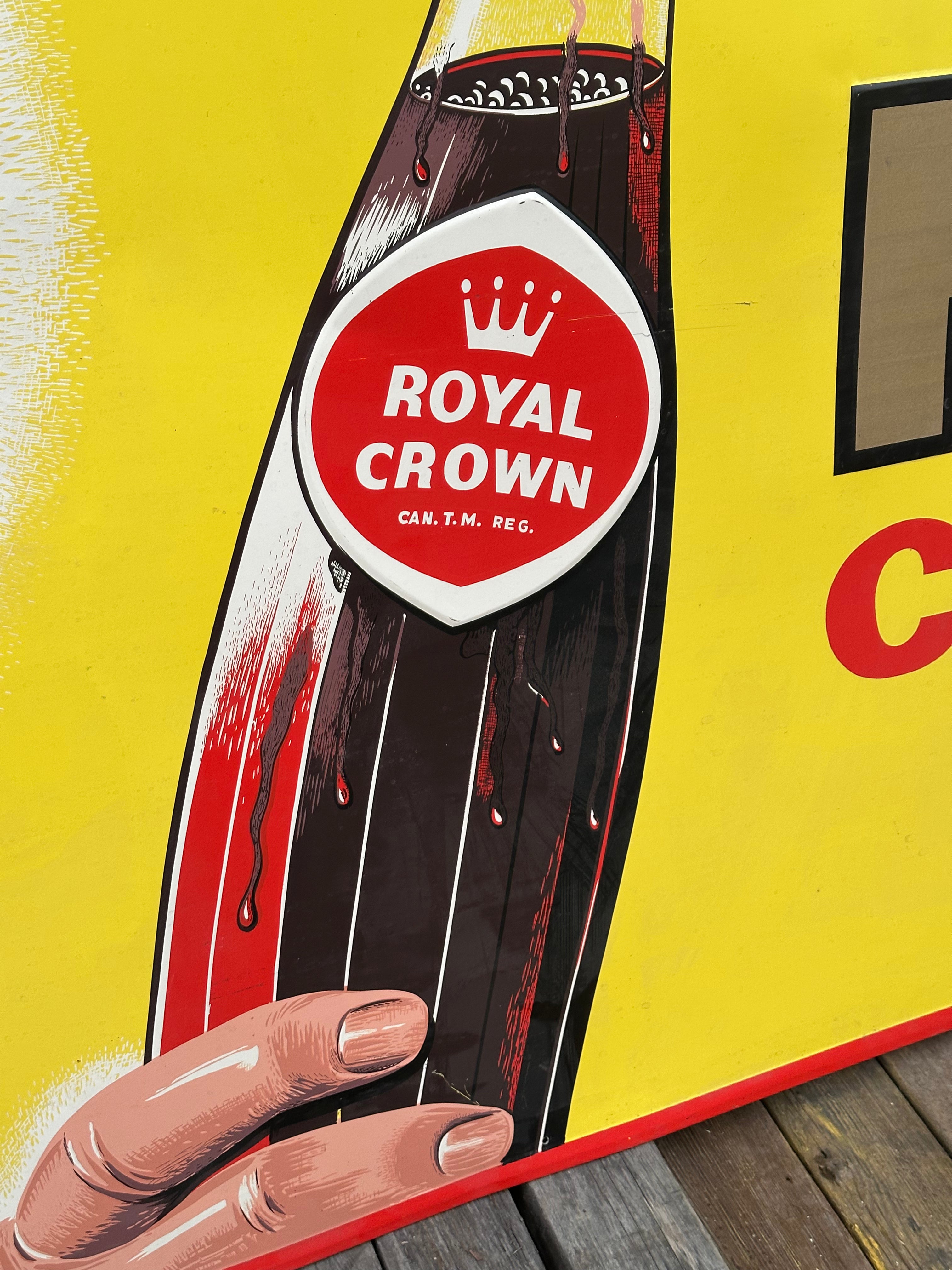 Original 1963 RC Cola Advertising Sign (59” x 35”) WOW