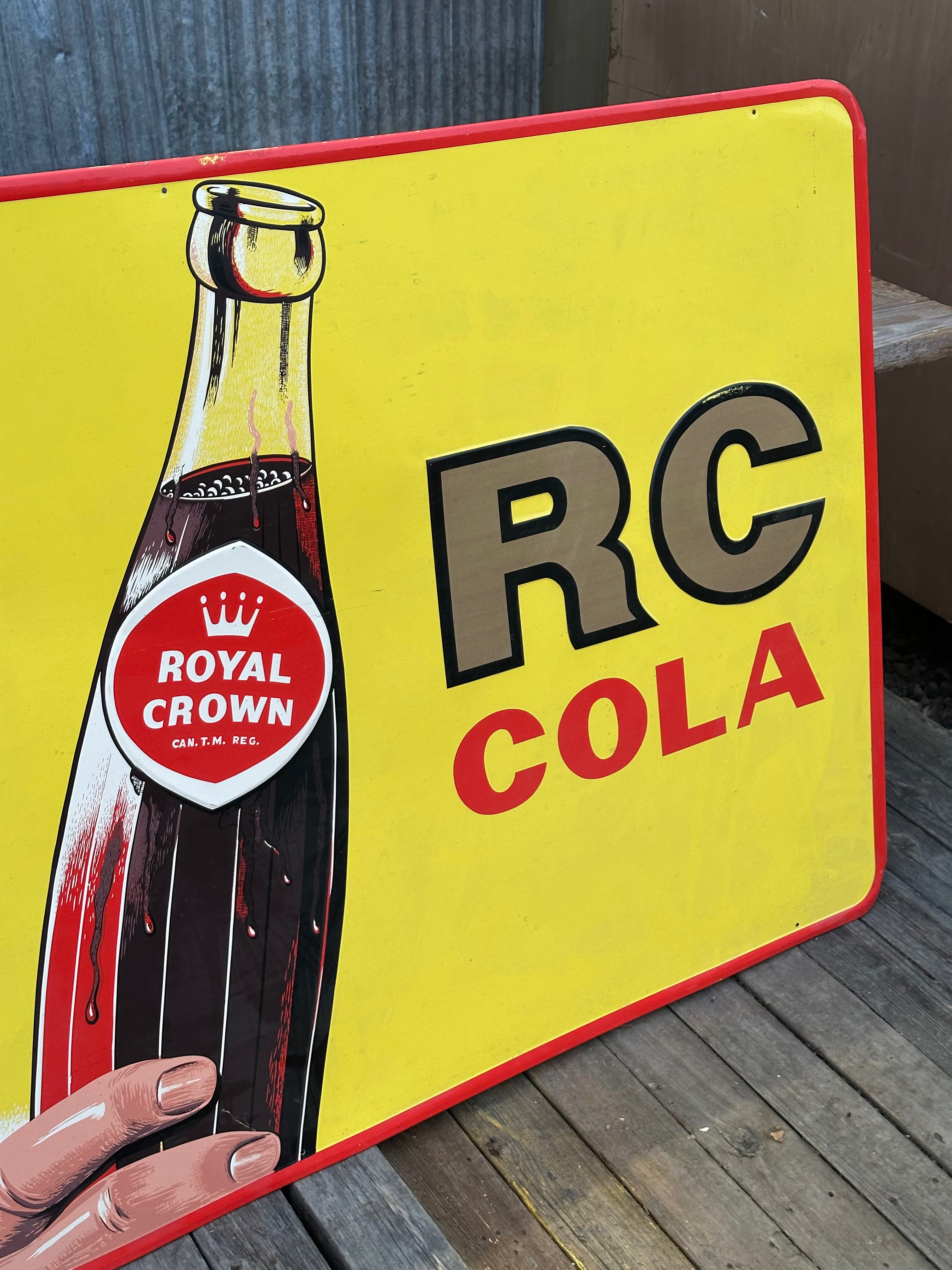 Original 1963 RC Cola Advertising Sign (59” x 35”) WOW