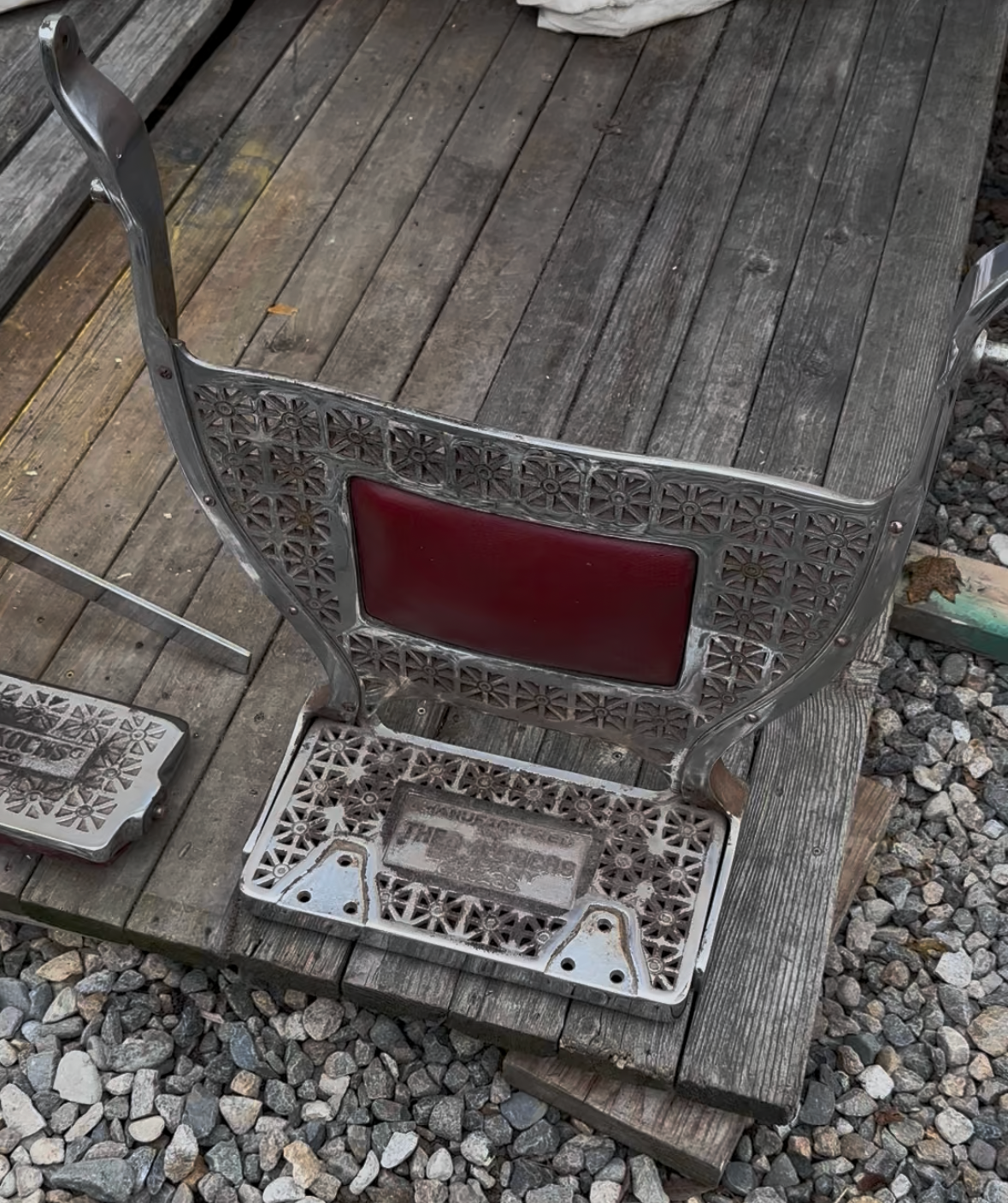 Antique Theo A. Kochs Barber Chair — Complete, Original, Disassembled (Early 20th Century, c. 1905–1915)