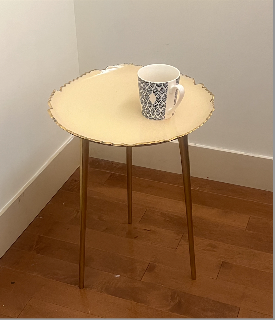 Brass Tray-Top Side Table / Accent Table