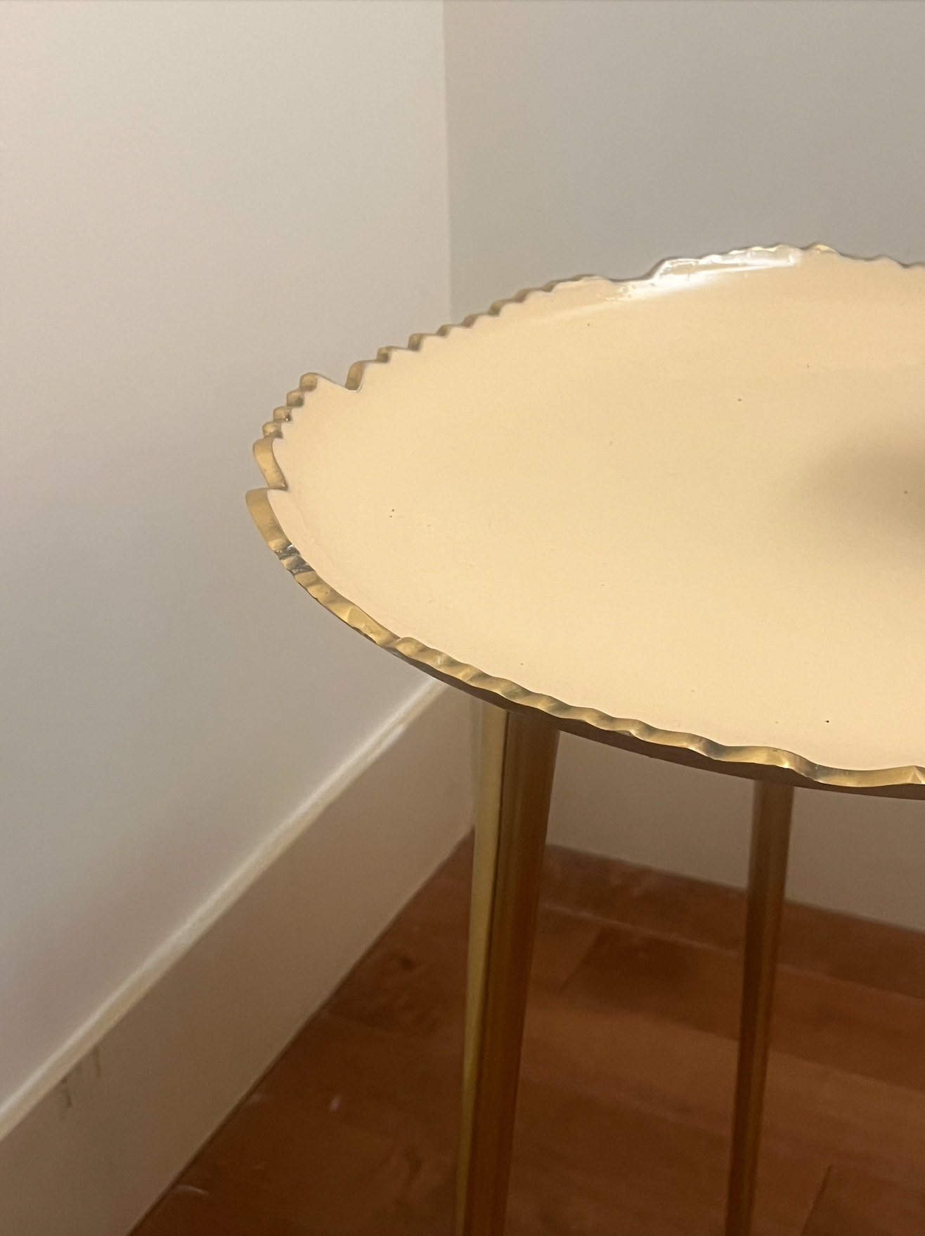 Brass Tray-Top Side Table / Accent Table