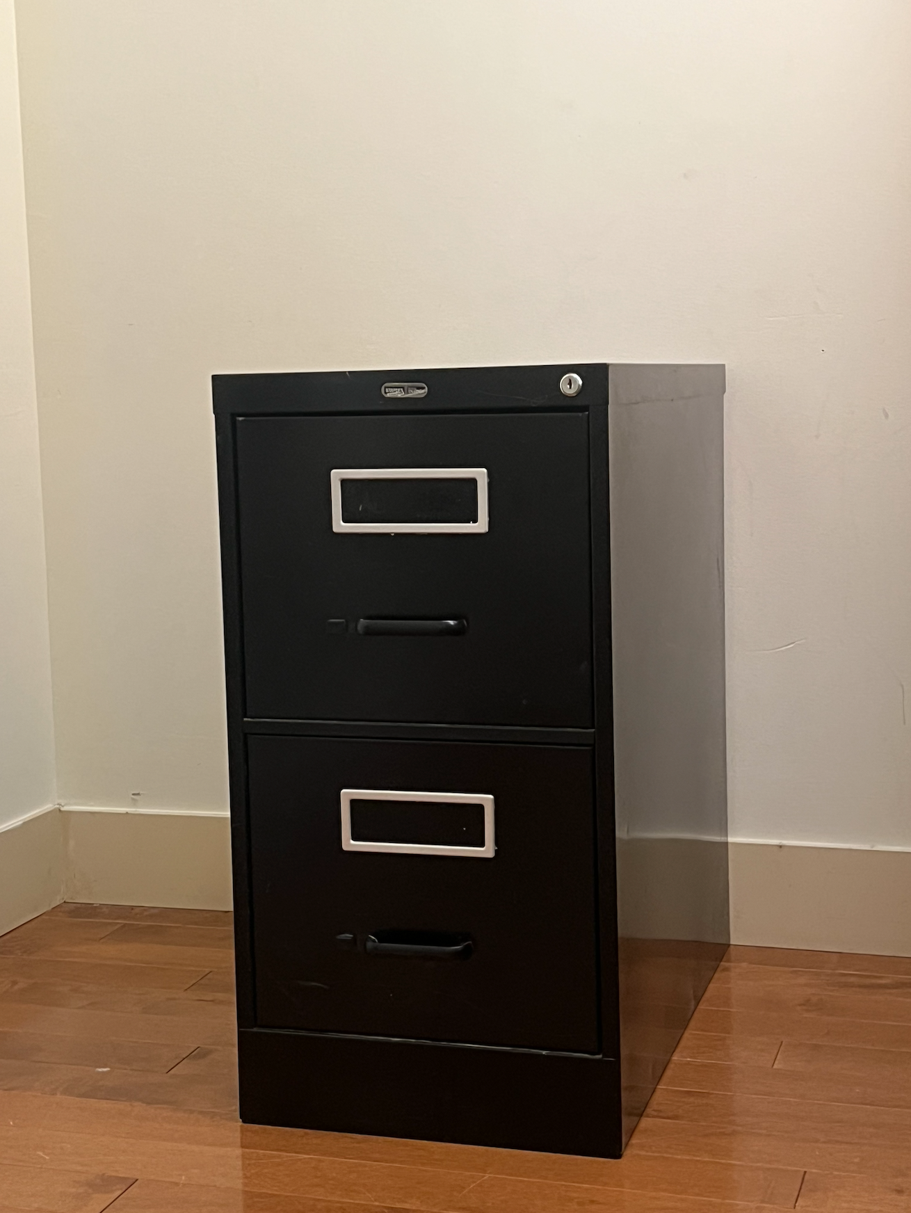 black 2-drawer filing cabinet