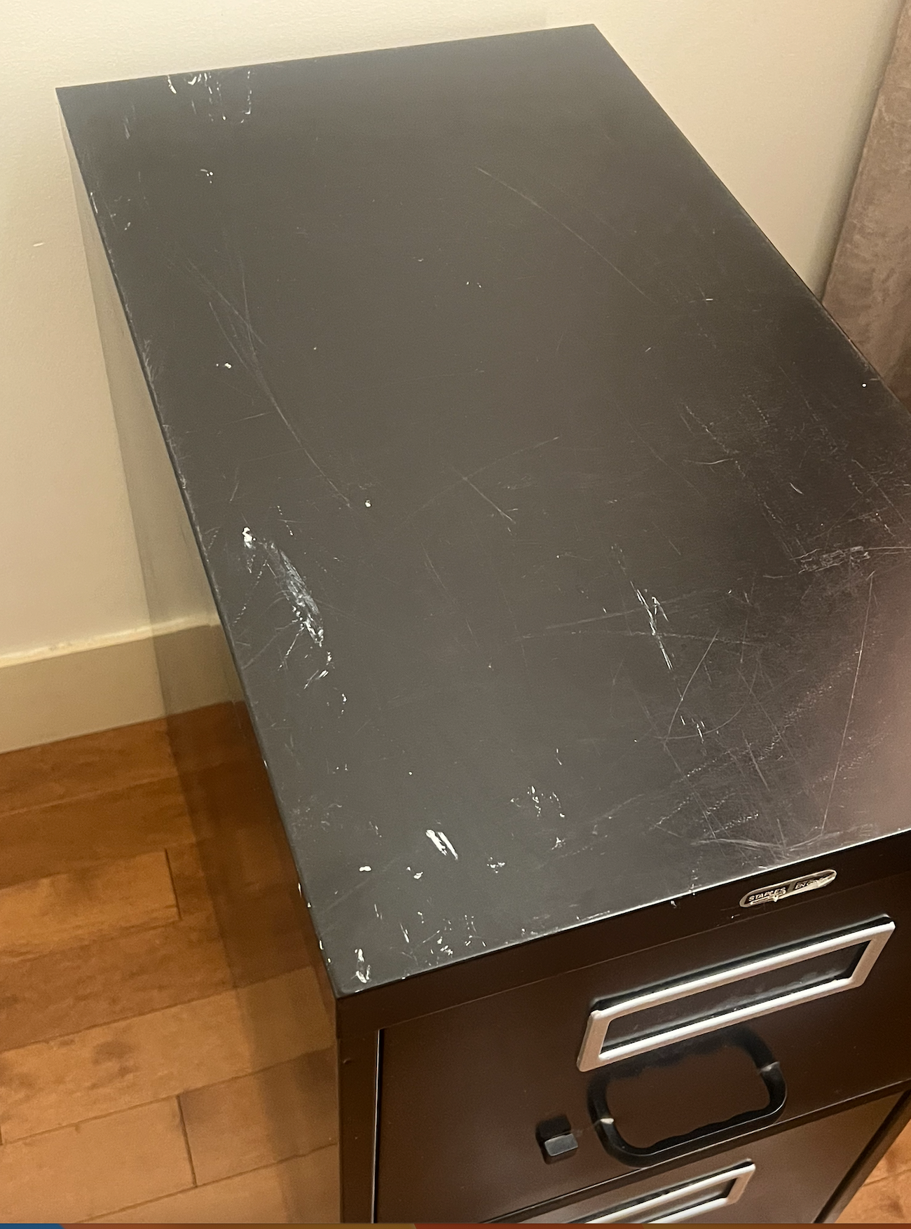 black 2-drawer filing cabinet