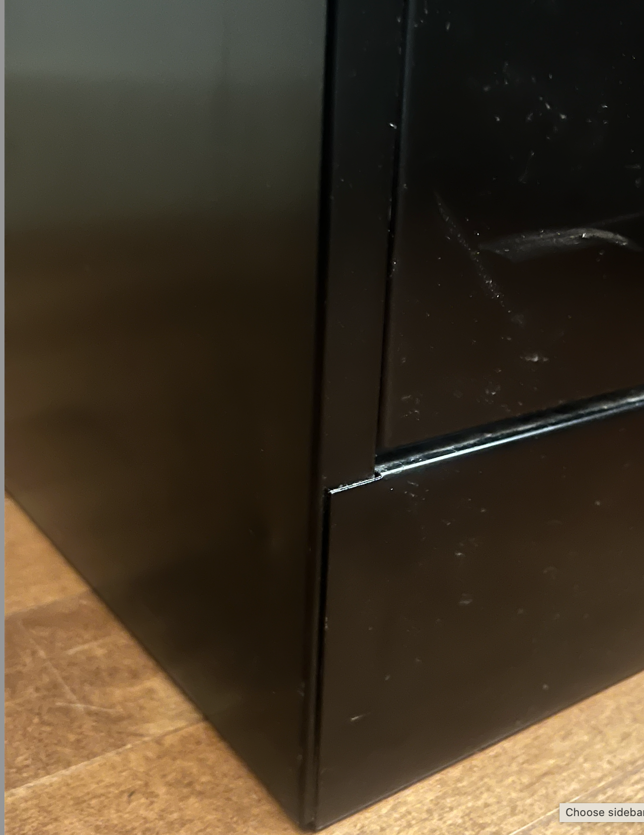 black 2-drawer filing cabinet