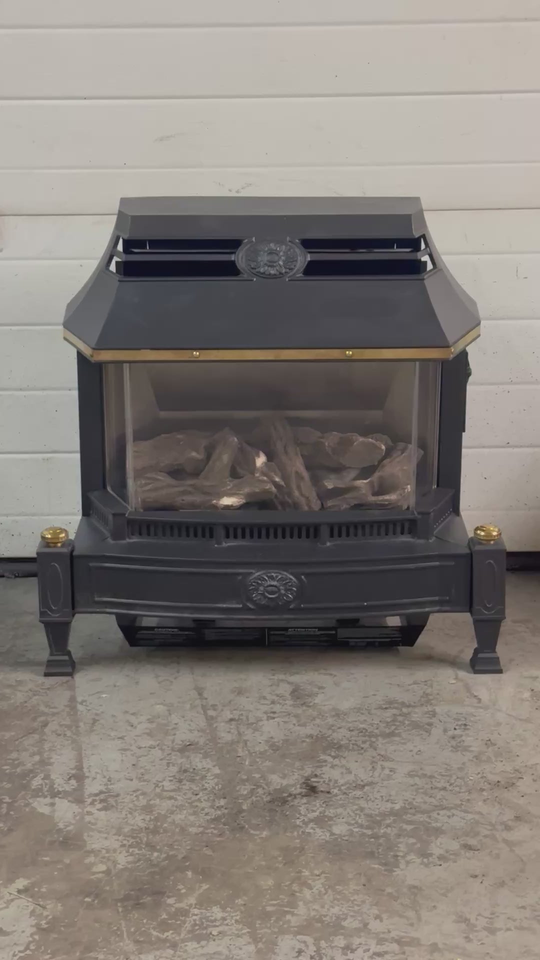 Natural Gas Fireplace Insert – Cast Iron &amp; Brass – Never Used