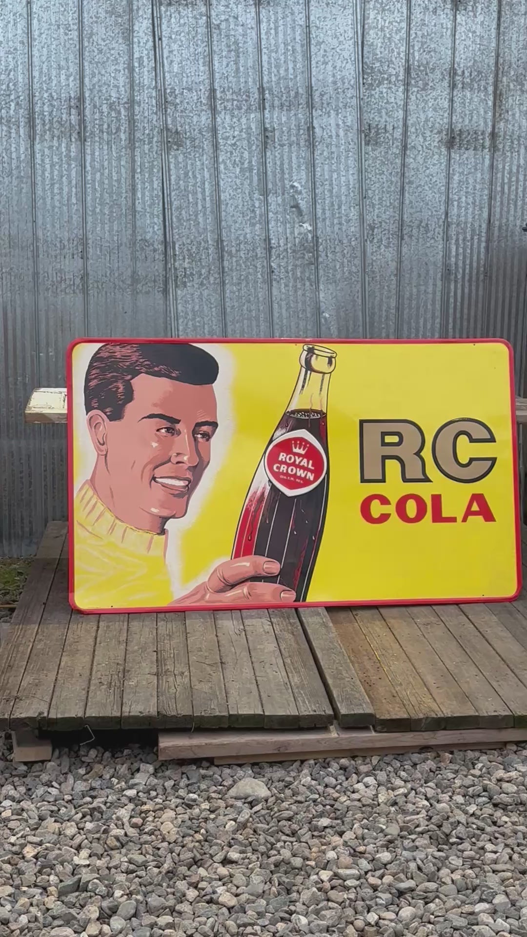 Original 1963 RC Cola Advertising Sign (59” x 35”) WOW